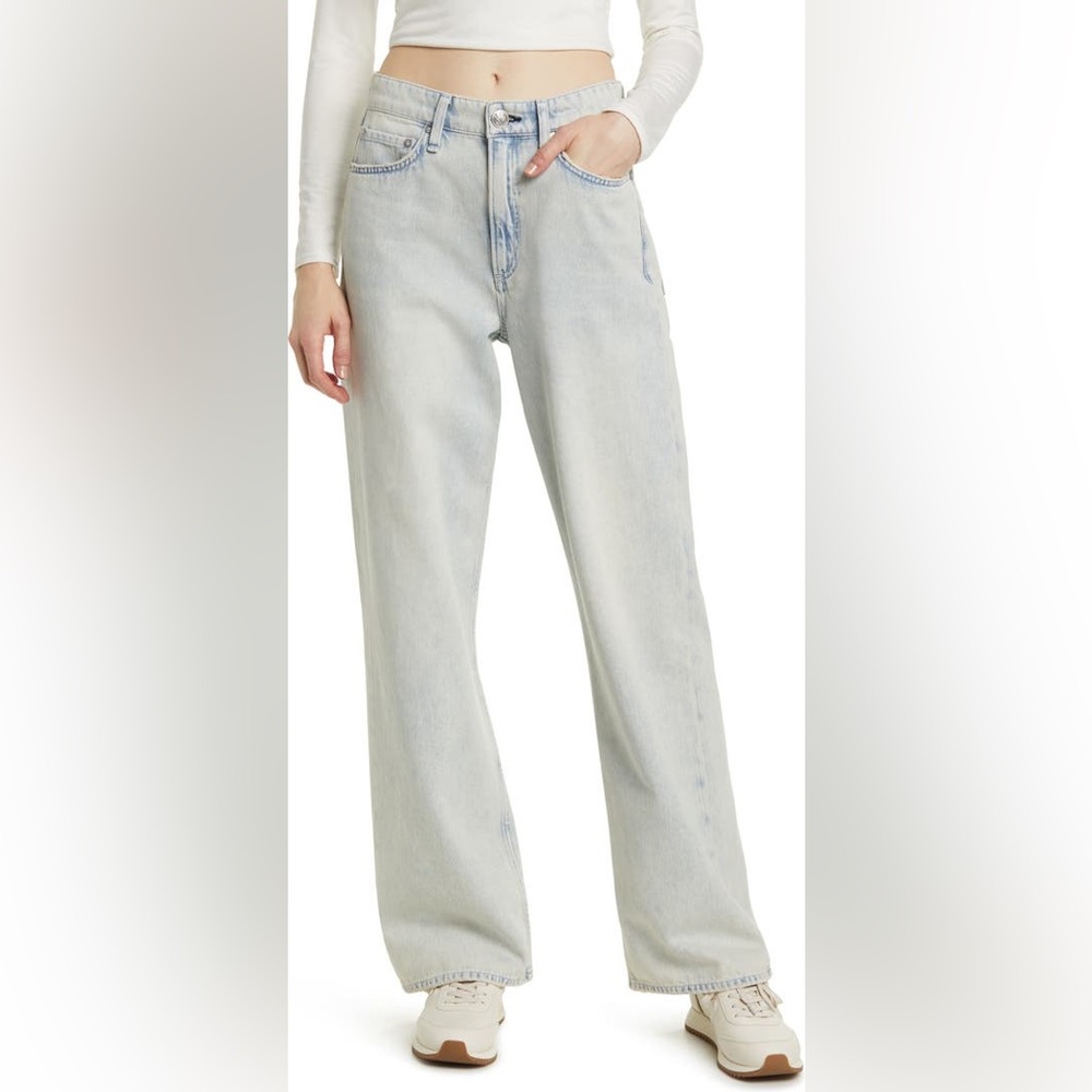 Rag & Bone Logan Wide Leg Jeans - Icefall